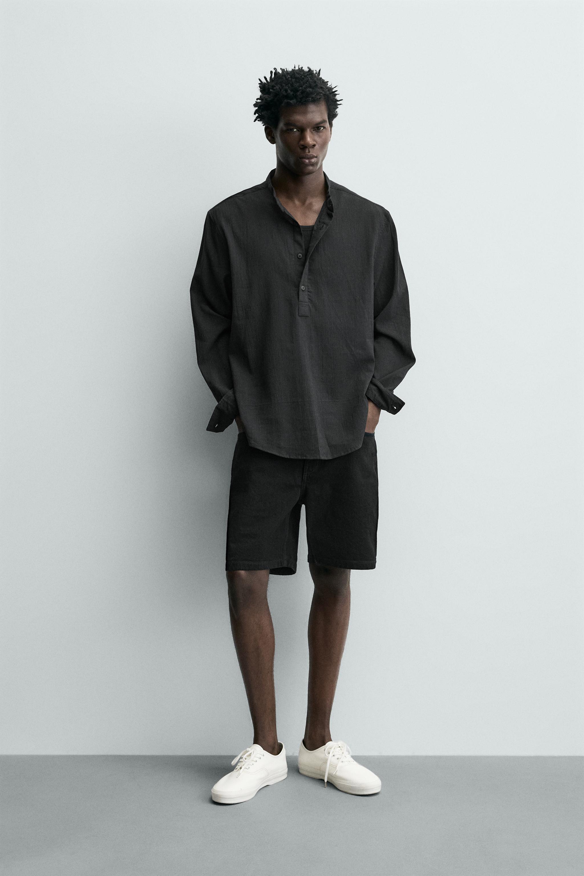 WRINKLE EFFECT POLO SHIRT